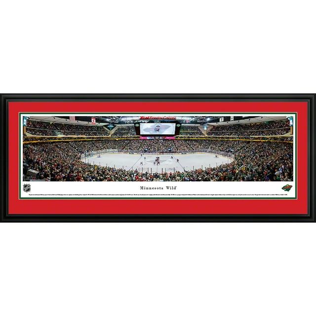 Minnesota Wild - Center Ice at Xcel Energy Center - Blakeway Panoramas NHL Print with Deluxe Frame and Double Mat