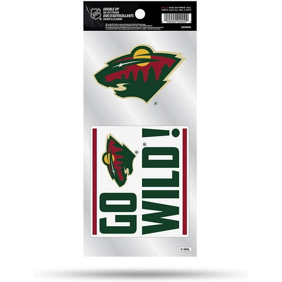 Minnesota Wild Double Up Die Cut 2-Piece Sticker Sheet