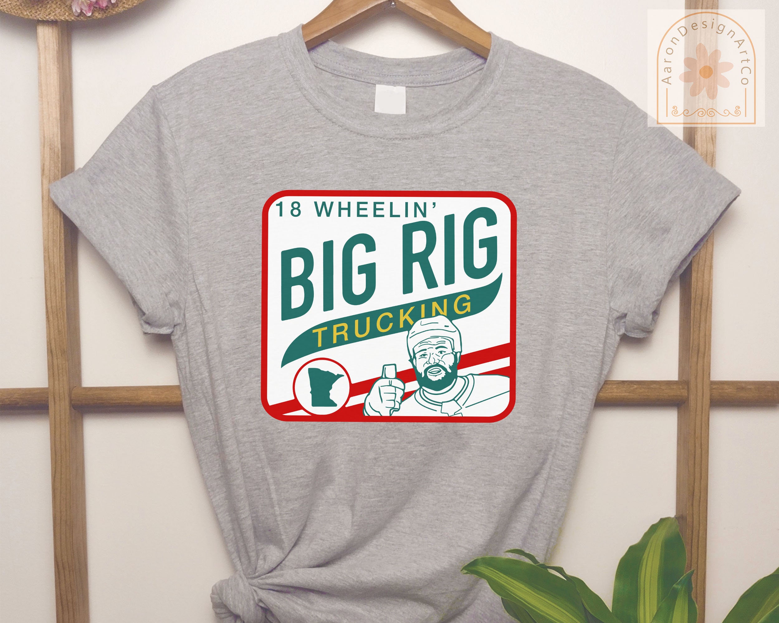 Minnesota Wild Jordan Greenway 18 Wheelin' Big Rig Trucking Shirt, Big
