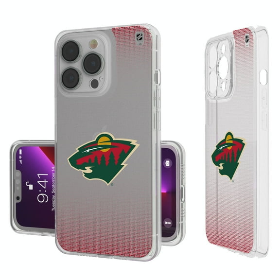 Minnesota Wild Linen Logo iPhone Clear Case