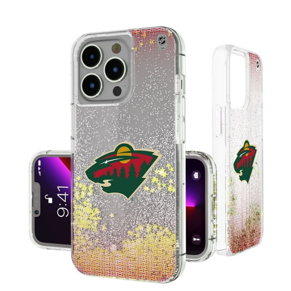 Minnesota Wild Linen Logo iPhone Glitter Case