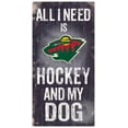 thumbnail image 1 of Minnesota Wild Sign Wood 6x12 Hockey and Dog Design, 1 of 1