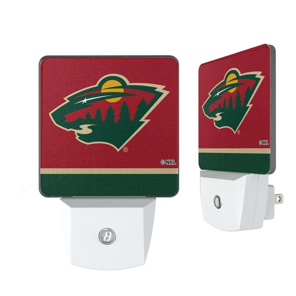 Minnesota Wild Stripe Design Nightlight 2-Pack