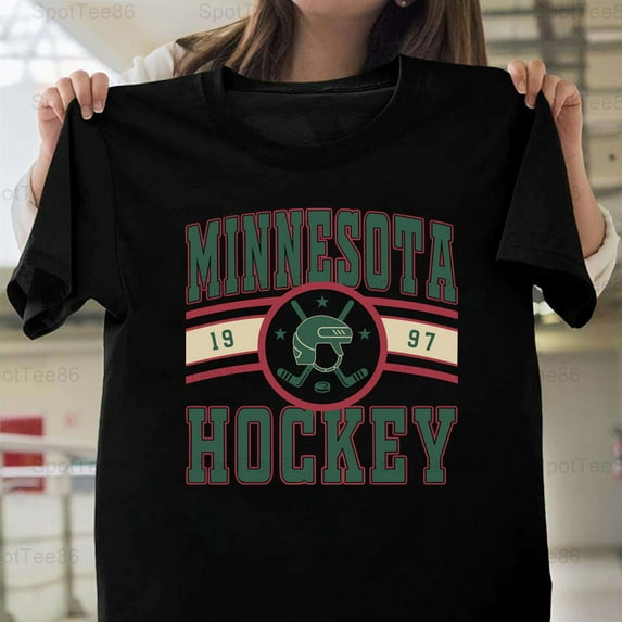 Minnesota Wild Vintage Retro Hockey Fan Sports Team Graphic G055 Unisex T-Shirt, Up to Size 5XL