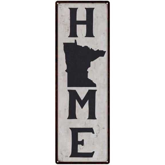 Minnesota is My Home Vintage Chic Wall Decor 8x24 Metal Sign 108240025022