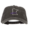thumbnail image 1 of Minnesota with Map Outline Embroidered Washed Cotton Twill Cap - Black OSFM, 1 of 5