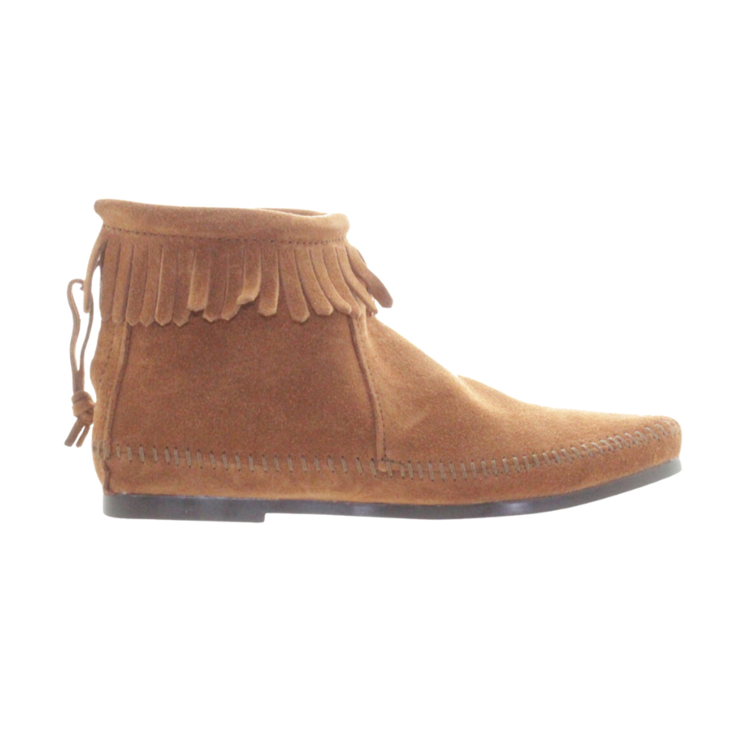 Minnetonka Stivaletti Donna Con Cerniera Posteriore | Modello Back Zipper 189, Vera Pelle Scamosciata, Numero 34 EU, Tacco Piatto