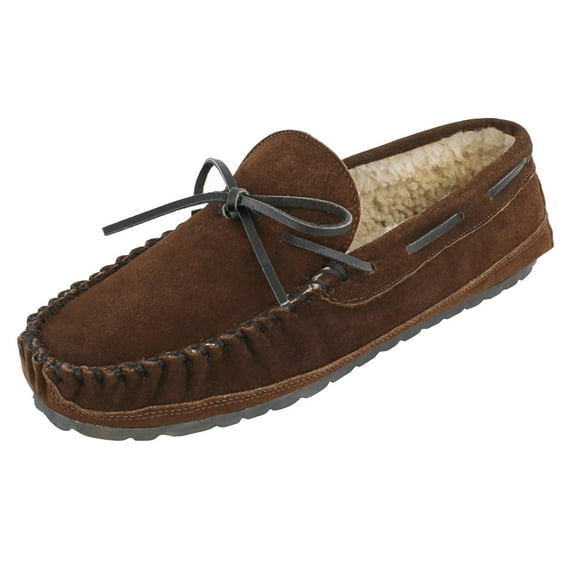 Minnetonka Men's Casey Slipper Chocolate Suede 7 EE US