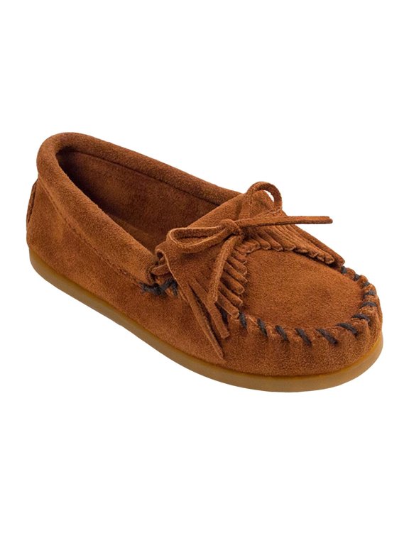 Children's Kilty Hardsole Moccasin, Brown 2 Big Kid