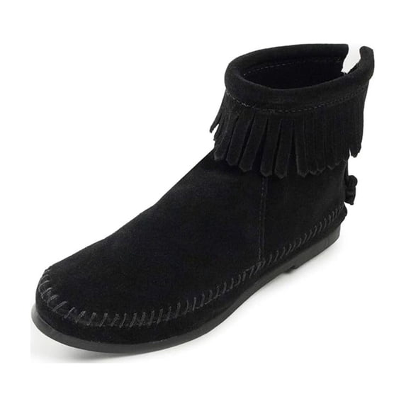 Minnetonka Women's Back Zipper Bootie,Black,5 M US
