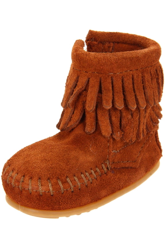 Girls' Double Fringe Side-Zip Moccasin Boot - 2299 2 US