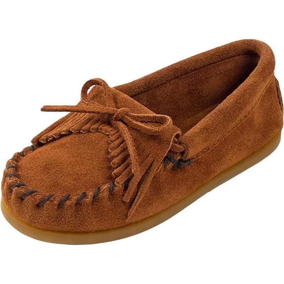 Minnetonka Kilty Moccasin (Toddler/Little Kid),Dusty Brown,11 M US Little Kid