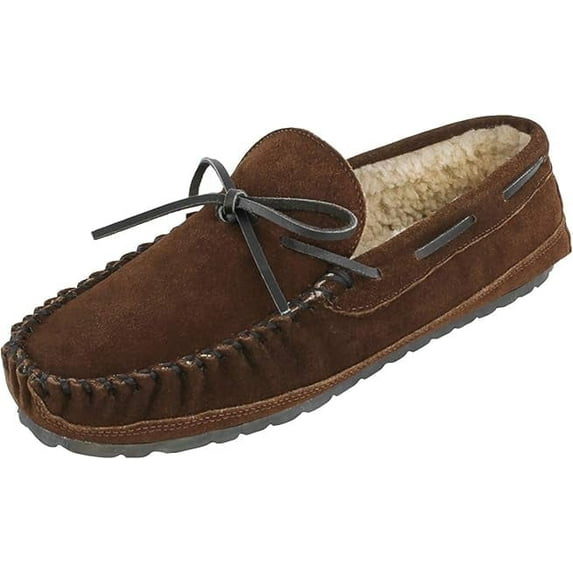 Minnetonka Men's Casey Moccasin Slippers Chocolate 12 M
