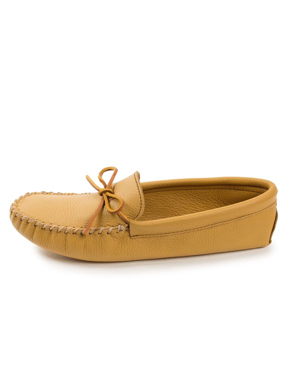 Men's Double Deerskin Soft Leather Sole, Natural, 13 M US