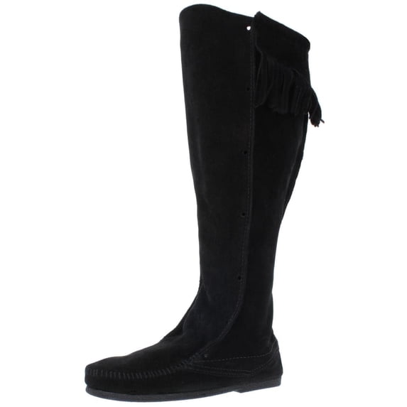 Minnetonka Men's Front Lace Knee Hi Boot, Black, 9