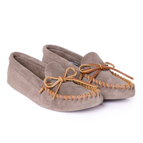 Minnetonka Men's Leather Laced Softsole, Grey, Size 7