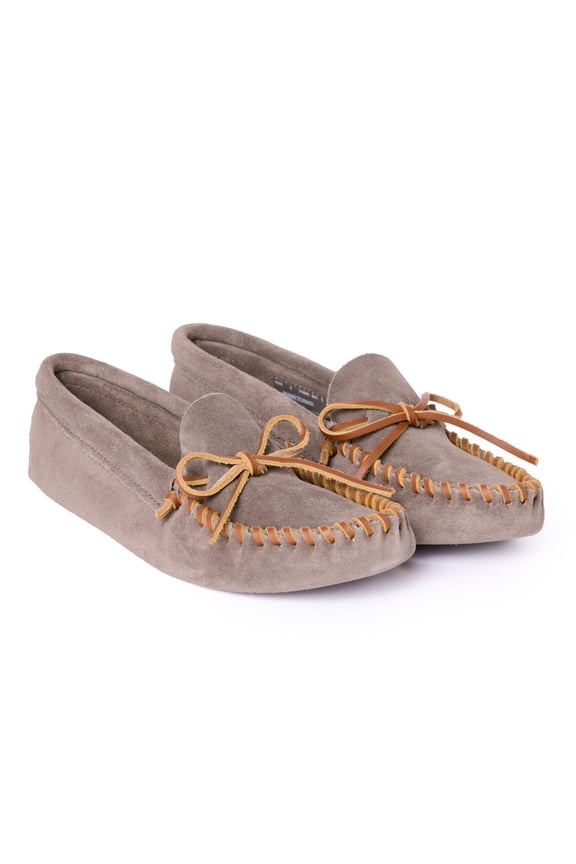 Men's Leather Laced Softsole, Grey, Size 7