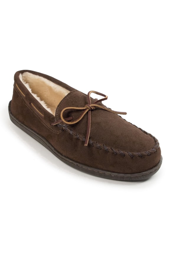 Men's Pile Lined Hardsole Slipper,Chocolate,12 W US