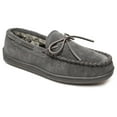 thumbnail image 1 of Minnetonka Men's Pile Lined Moccasin Slippers with Hard Soles, 11 Wide, Charcoal, 1 of 1