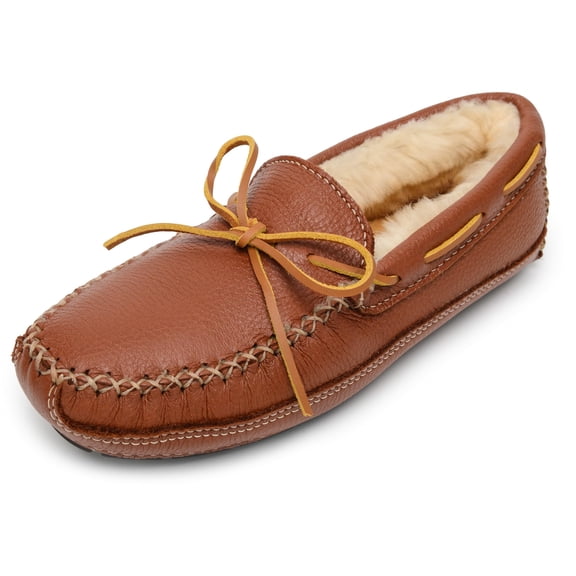 Minnetonka Men's Carmel Sheepskin Lined Moose Slipper 7 D(M) US