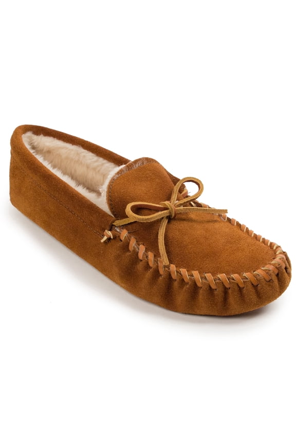 Men's Pile Lined Soft Leather Sole, Brown, 10 M US