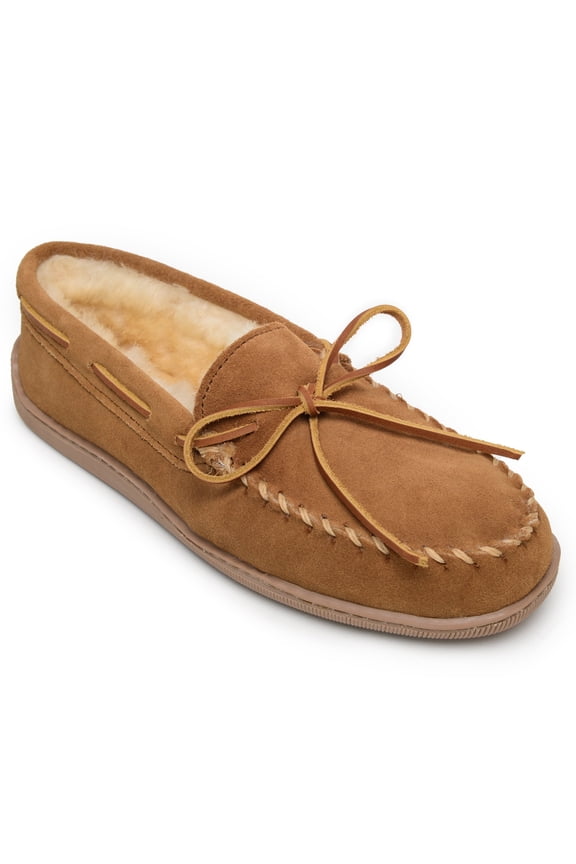 Men's Suede Sheepskin Hardsole Moc Slipper