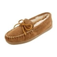 thumbnail image 1 of Minnetonka Womens Sheepskin Hardsole Moccasin Tan Size 10, 1 of 6