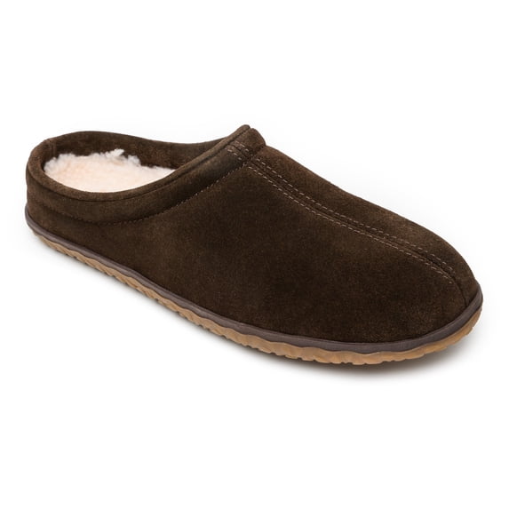 Minnetonka Men's Taylor Suede Indoor and Outdoor Slippers 7 M Chocolate