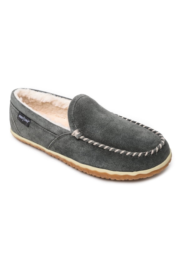Men's Tilden Moccasin Suede Indoor and Outdoor Slippers 9 M Grey