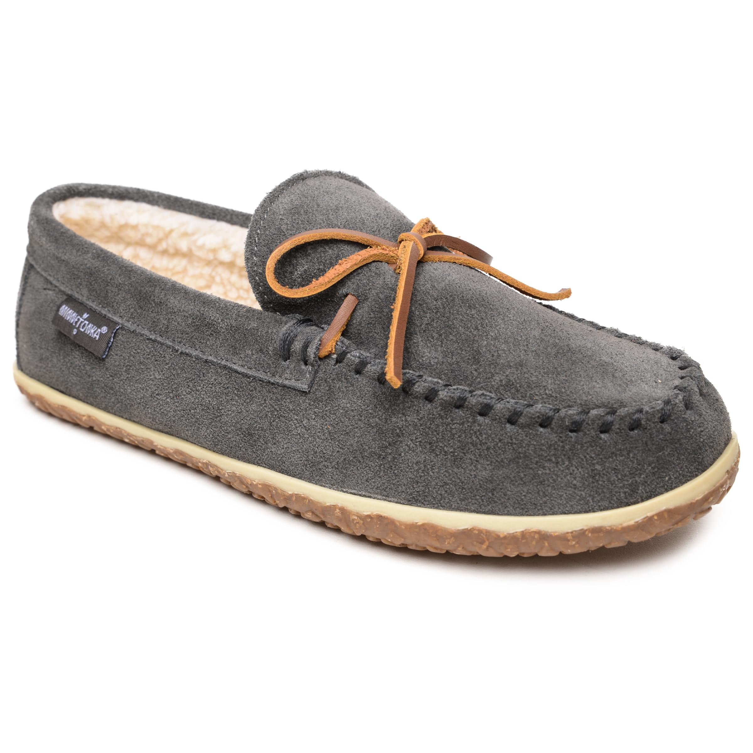 MINNETONKA MEN\'S TOMM SUEDE LEATHER MOCCASINS, CHARCOAL, 11 M Tomm | Minnetonka main image 4