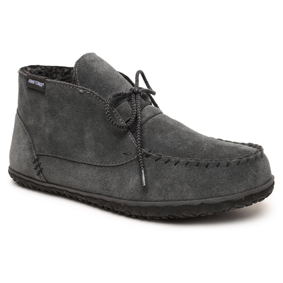 Minnetonka Men’s Torrey Suede Slipper Boots, Charcoal, 13 M US