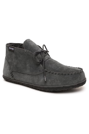 Men’s Torrey Suede Chukka Boots - Handcrafted with Berber Lining, Removable Contoured Footbed, MinnTREAD Rubber Sole with Rice Husk, and Suede Upper - Indoor and Outdoor Use,Charcoal,11 M