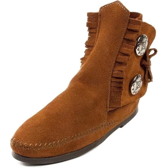 Minnetonka Men's Two Button Hardsole Boot 12 M Brown