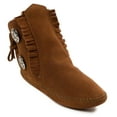 thumbnail image 1 of Minnetonka Mens Two Button Soft Leather Sole Boot, Brown, Size 13, 1 of 5