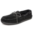 thumbnail image 1 of Minnetonka Mens Sheepskin Hardsole Moc, Black, Size 9, 1 of 6