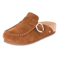 thumbnail image 1 of Minnetonka Women's Suede Buckle Clog Flexible Sole, Brown, Size 5, 1 of 4