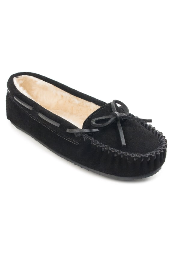 Women's Cally Hardsole Moccasin, Black 7