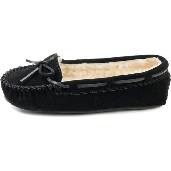 Minnetonka Women's Cally Slipper,Black,6 M US