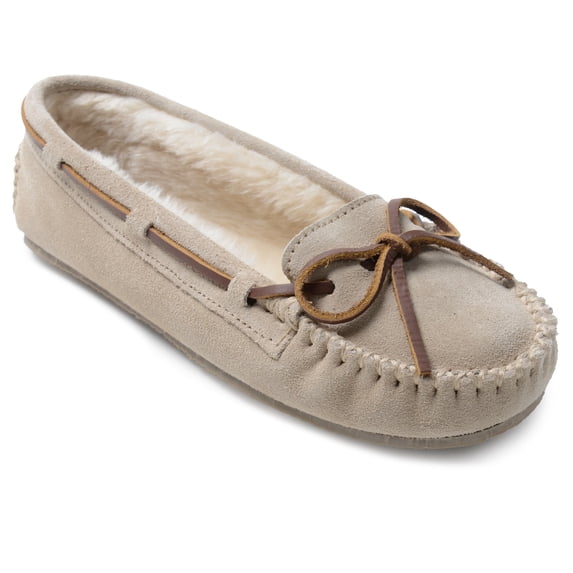 Minnetonka Women's Cally Hardsole Moccasin, Stone 11