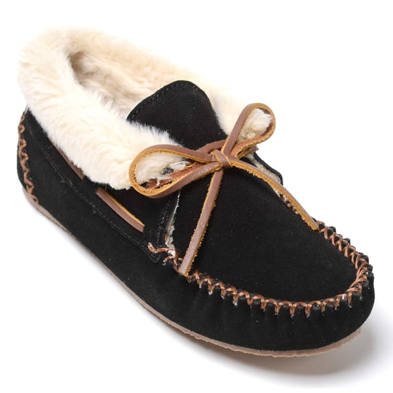 Minnetonka Women's Chrissy Bootie Slipper, Black, 5 M US