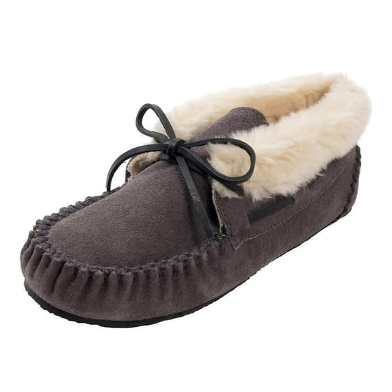 Minnetonka Women's Chrissy Bootie Slipper, Grey, 7.5 M US