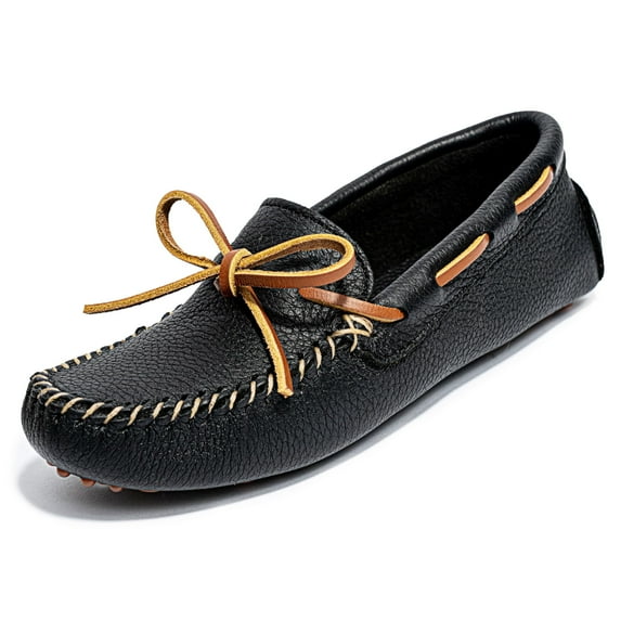 Minnetonka Women's Classic Driving Moccasin (Black, US Footwear Size System, Adult, Women, Numeric, Medium, 8.5)