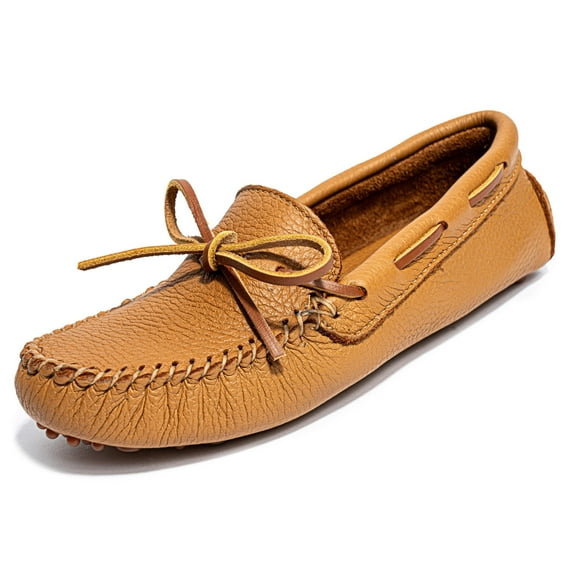 Minnetonka Women's Classic Driving Moccasin (Natural, US Footwear Size System, Adult, Women, Numeric, Medium, 6.5)