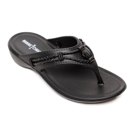 Minnetonka Women's EVA Silverthorne Prism Thong Sandals, Black 6