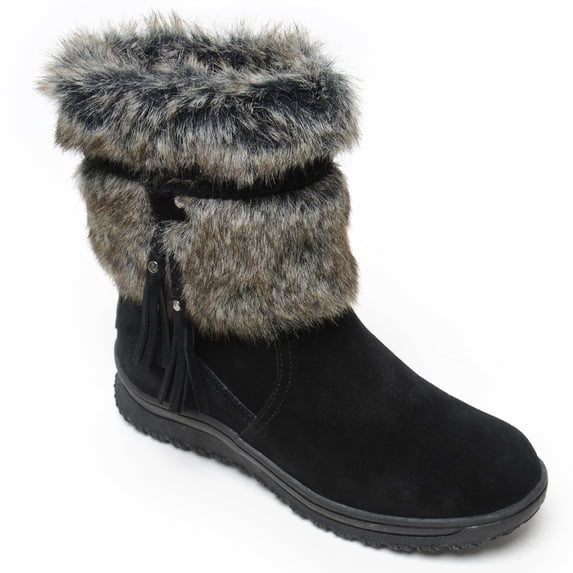 Minnetonka Women's Everett Snow Boot, Black, Size 6 W