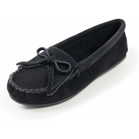 Minnetonka Womens Kilty Moccasin Stone 5.5 M