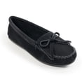 thumbnail image 1 of Minnetonka Women's Kilty Suede Hardsole Moccasin, Black, 9.5 M US, 1 of 6