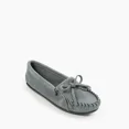 thumbnail image 1 of Minnetonka Women's Kilty Suede Hardsole Moccasins, Storm Blue, 8.5 M US, 1 of 6