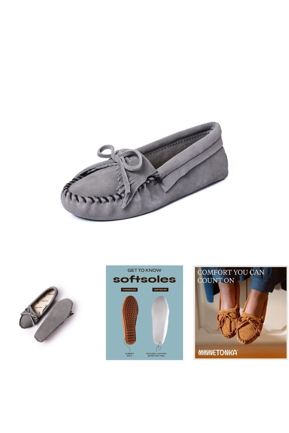 Women's Kilty Soft Leather Sole Moccasin Storm Blue Size 10