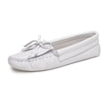thumbnail image 1 of Minnetonka Women's Kilty Softsole, White, Size 6, 1 of 9